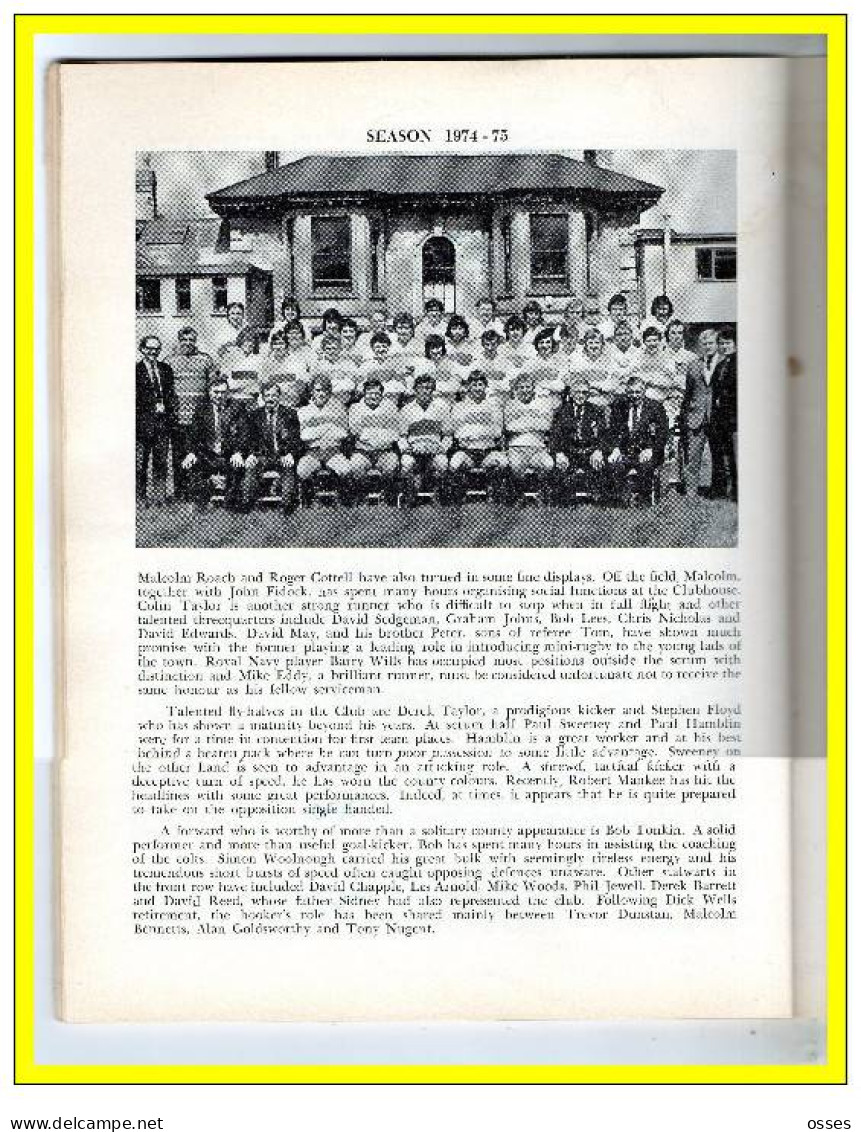 - CAMBORNE R.F.C. CENTENARY PROGRAMME 1878-1978-(92 pages).(recto versos)