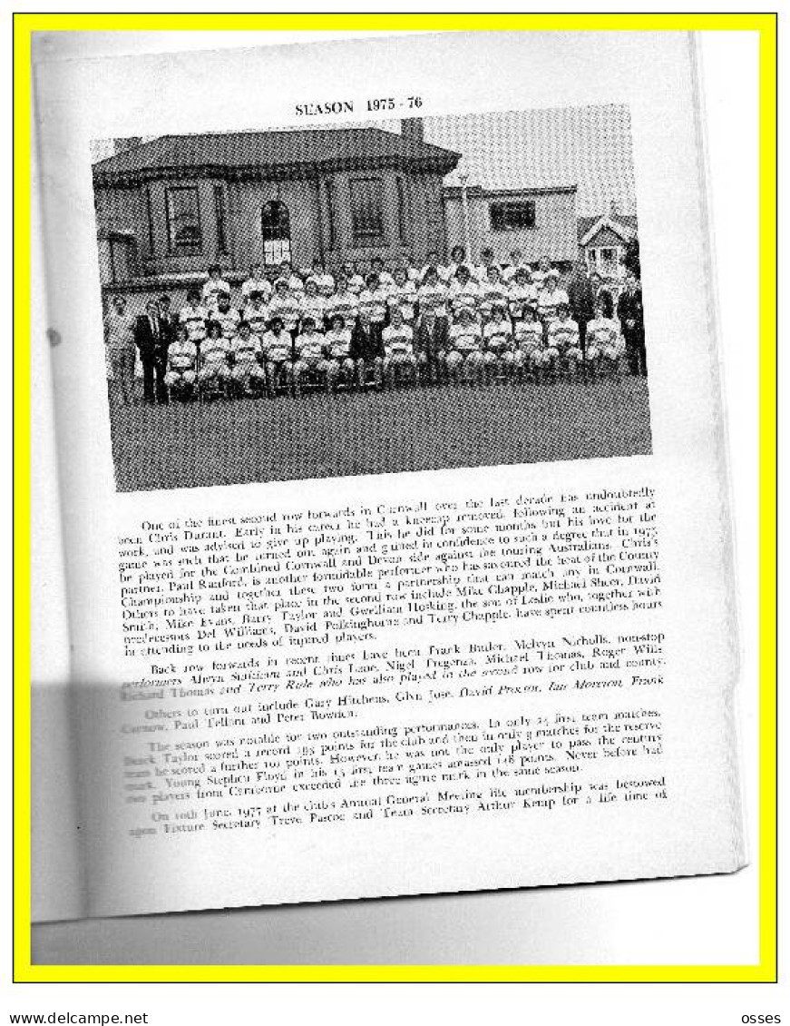 - CAMBORNE R.F.C. CENTENARY PROGRAMME 1878-1978-(92 pages).(recto versos)