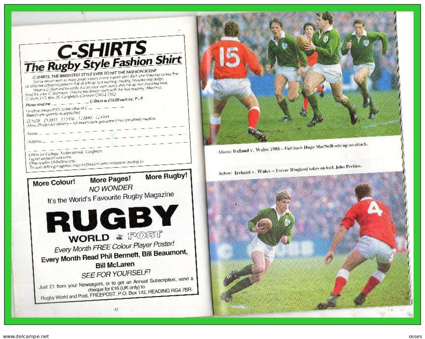 Official Programme.ENGLAND V IRELAND Twickenham Saturday 1st.March 1986 (rectos versos)