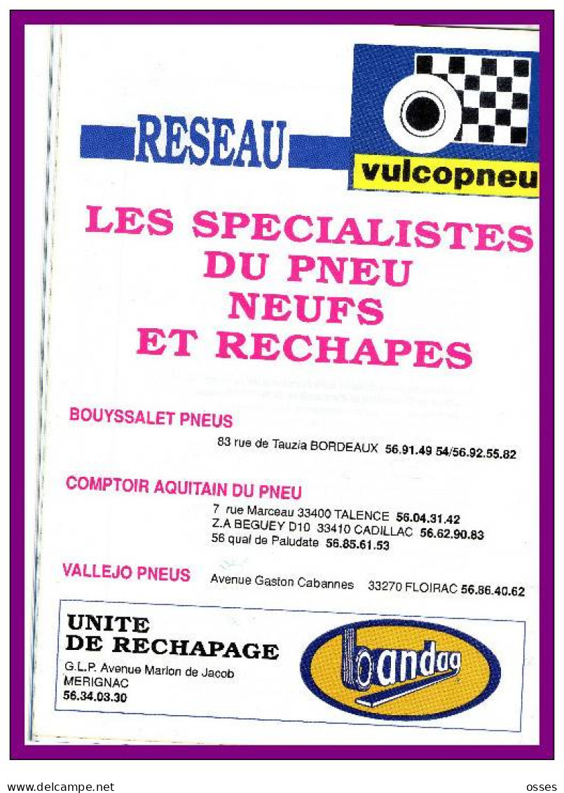 71éme CONGRES DE LA F.F.R. 7 - 8 Juillet 89 (100 Ans de Rugby a Bordeaux)