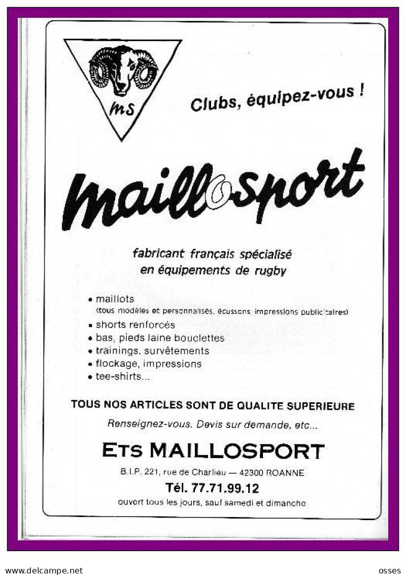 71éme CONGRES DE LA F.F.R. 7 - 8 Juillet 89 (100 Ans de Rugby a Bordeaux)