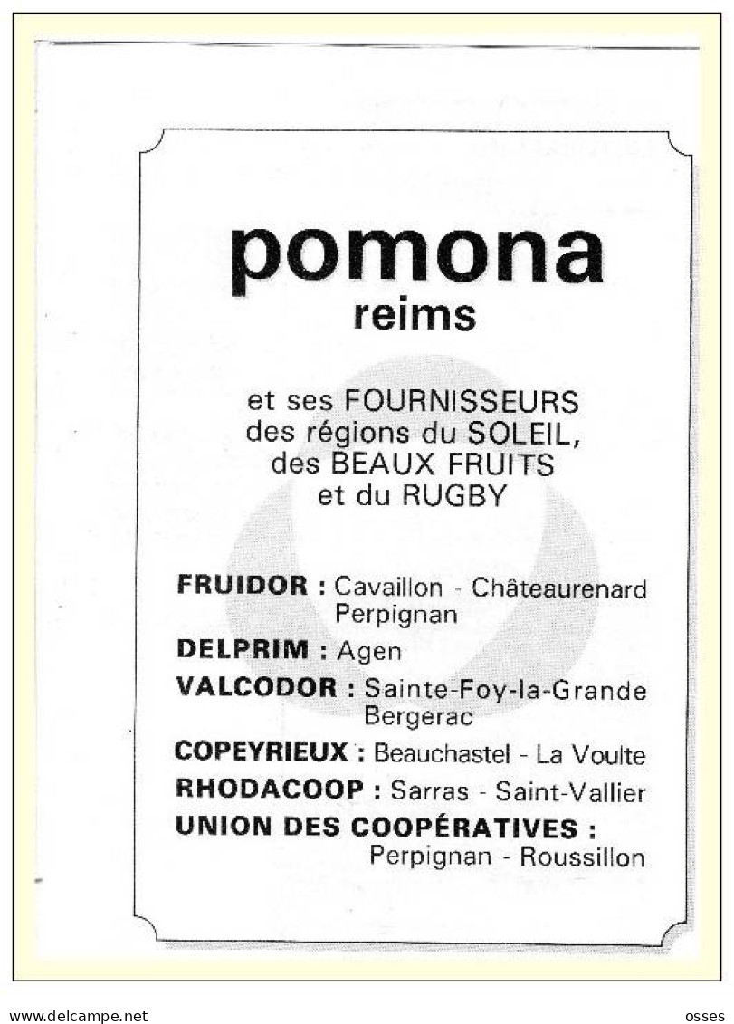 - CONGRES DE LA FEDERATION FRANCAISE DE RUGBY Reims 2.3.4. 1987.(rectos versos)