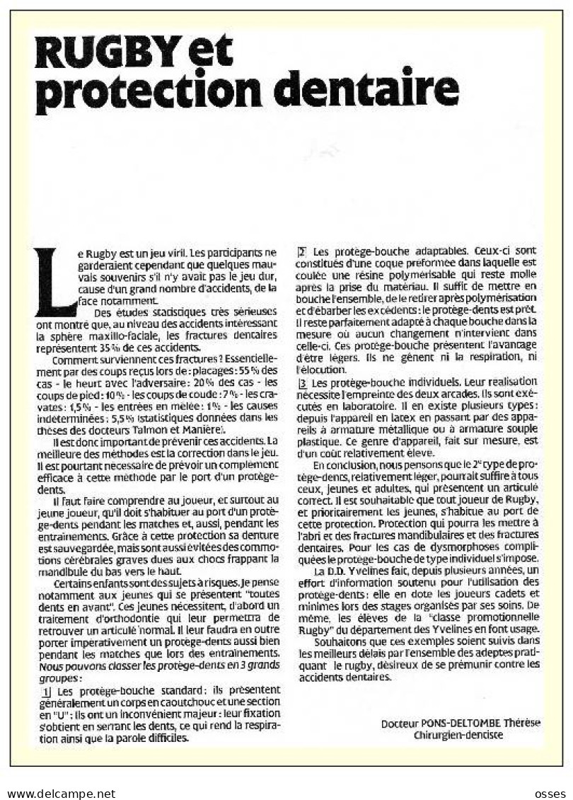 - CONGRES DE LA FEDERATION FRANCAISE DE RUGBY Reims 2.3.4. 1987.(rectos versos)