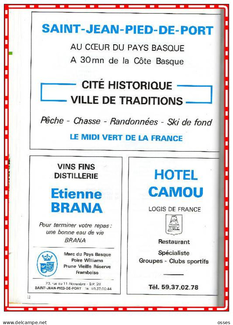 F.F.Rugby 67eme Assemblée Générale DAX les 26.27.et 28 Juin 1986 (40 pages rectos versos)