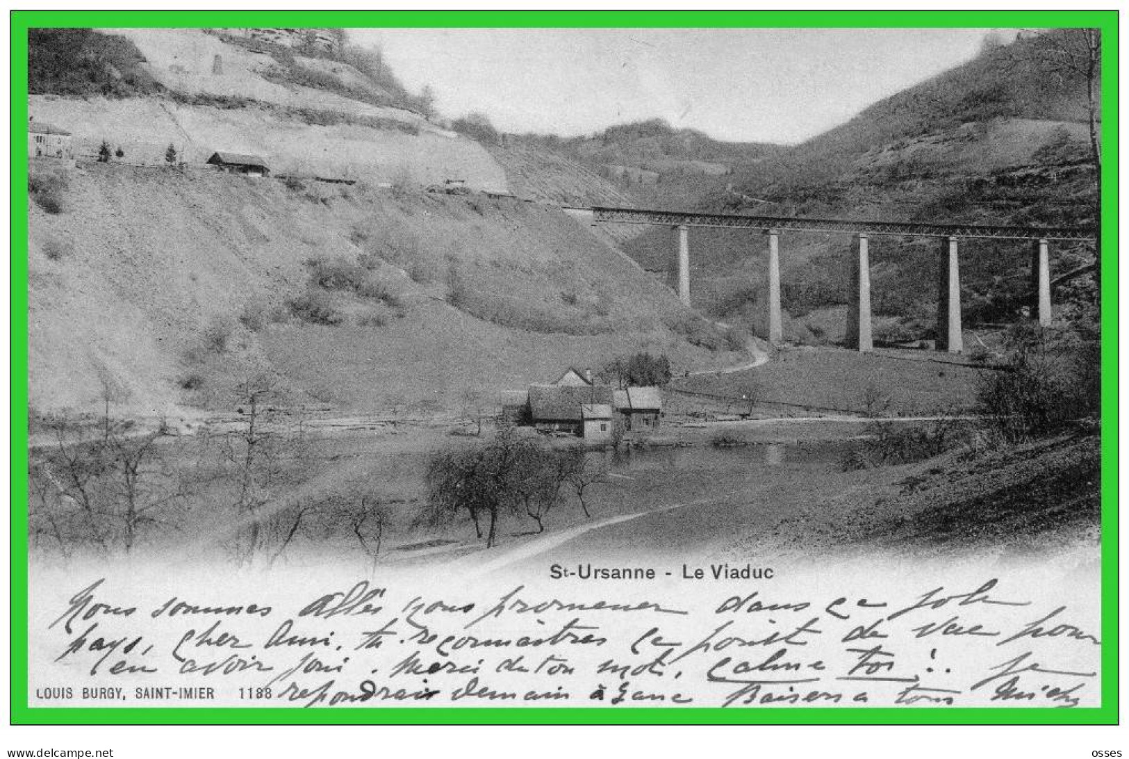  St.Ursanne - LE Viaduc -1901- (recto Verso) - Saint-Ursanne