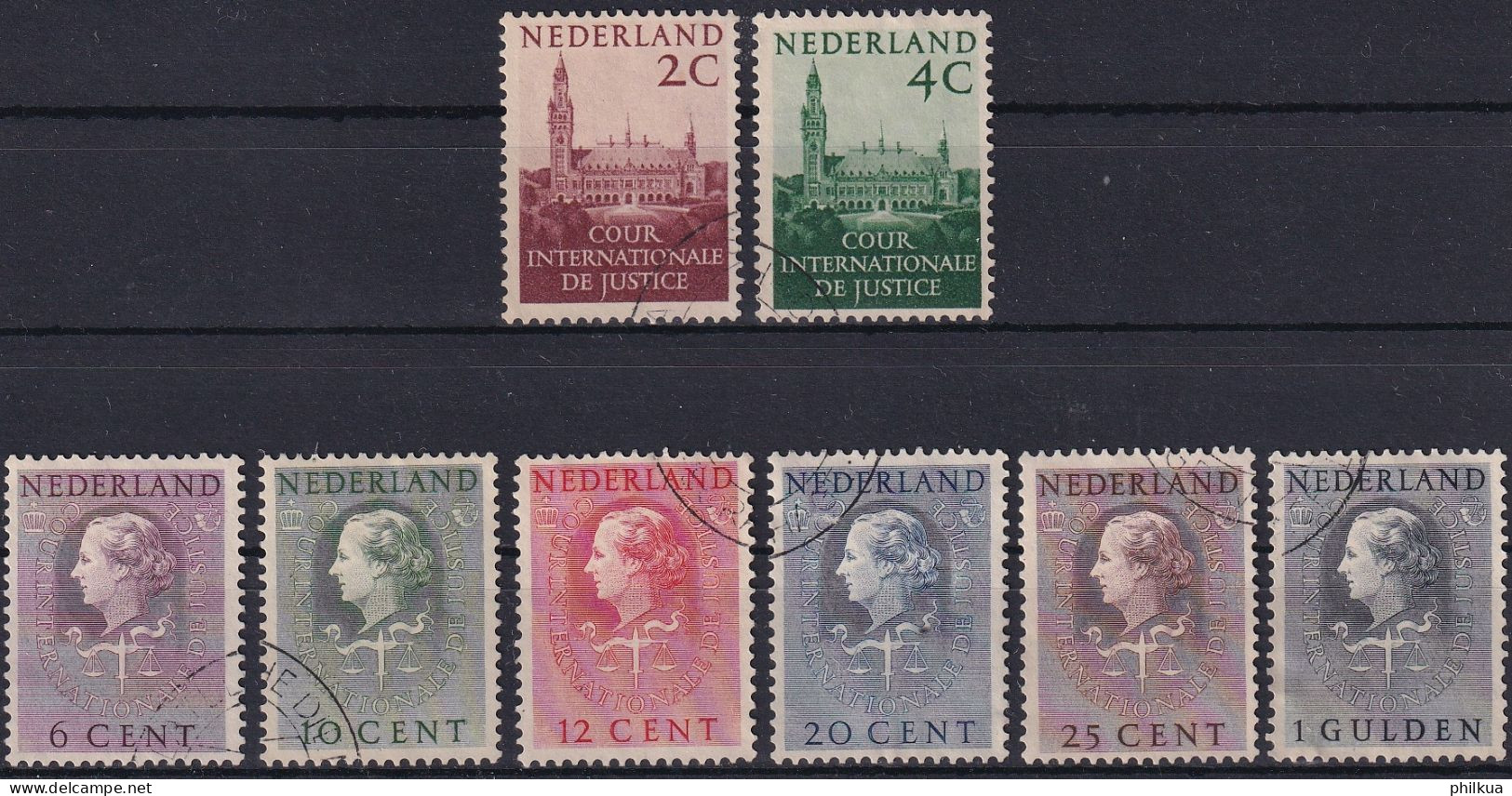 MiNr. 27 - 40 Niederlande, Dienstmarken 1951, 19. März/1958, 21. April. Friedenspalast Und Königin Juliana / 12.-- € - Servizio