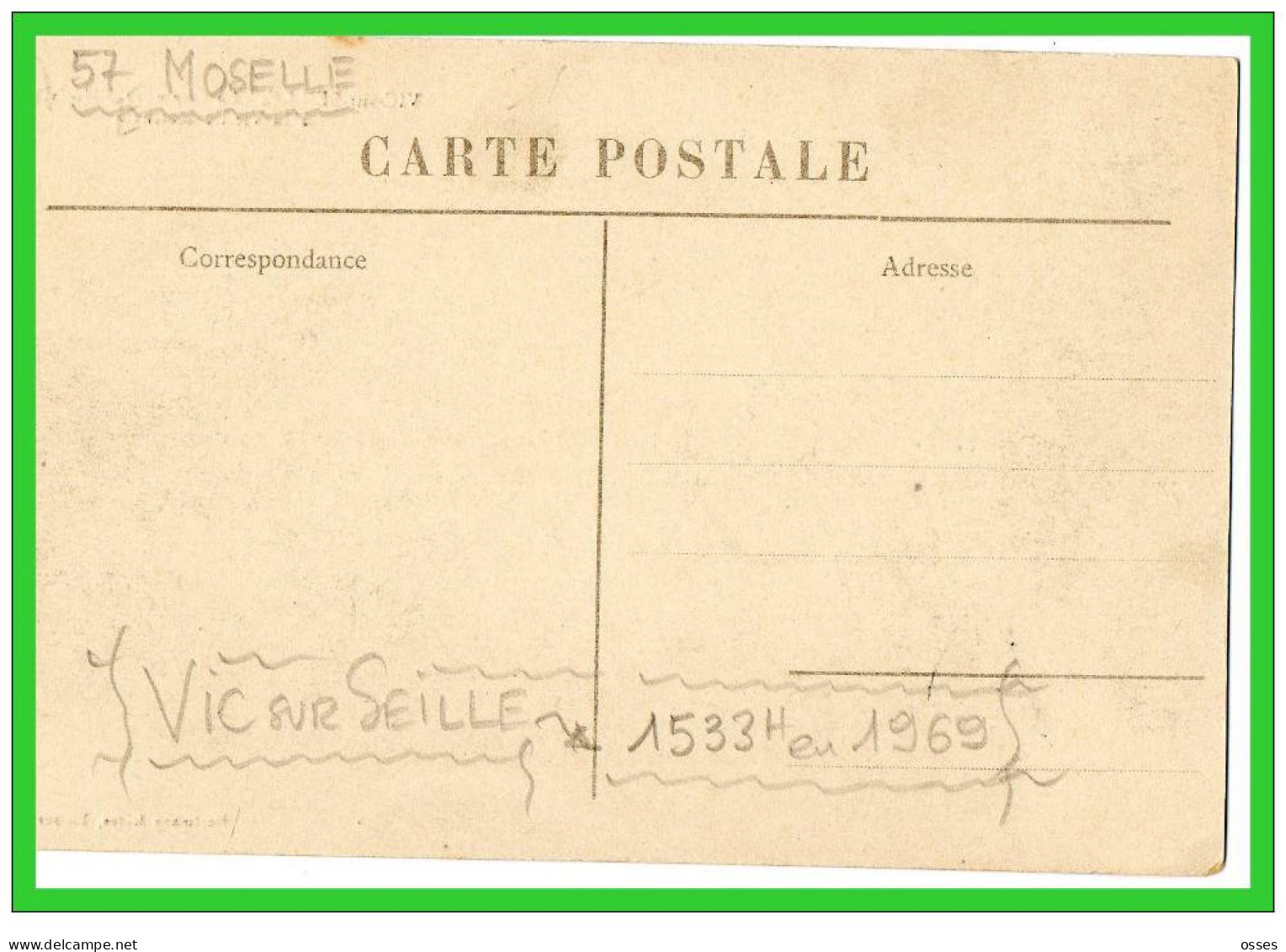 - VIC Sur SEILLE - La Chambre D'Hoffelize à La Vieille - Monnaie (recto Verso) - Vic Sur Seille