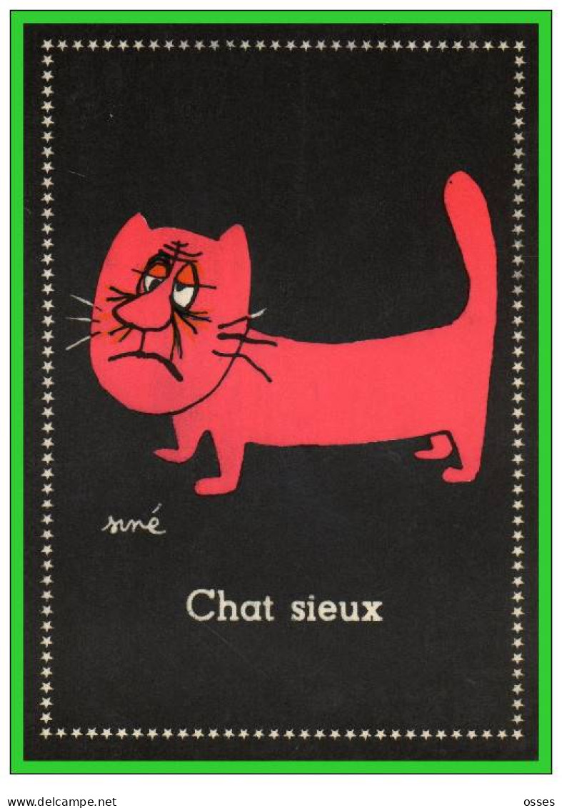 DEUX CP.Siné Chat Sieux - Delicatessen(rectos Versos) - Sine