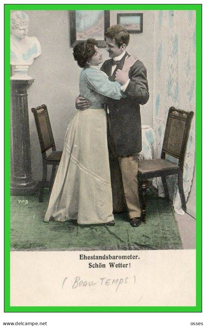 SIX C.P.A Ehestandsbarometer-Baromètre De Mariage.Variable,Clair,Tempête,Pluie,Beau Temps,Sans Nuages(rectos Versos)) - Noces