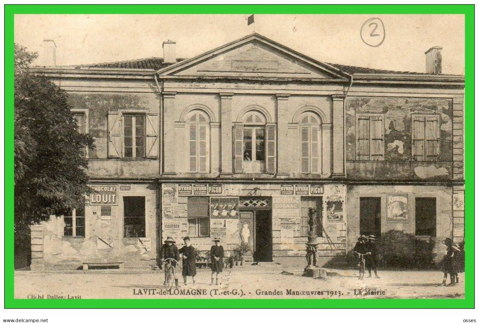 TROIS C.P.A.Lavit De Lomagne.Grandes Manoeuvres1913.Rue De L'Industrie.Mairie.Vue.(rectos Versos) - Lavit