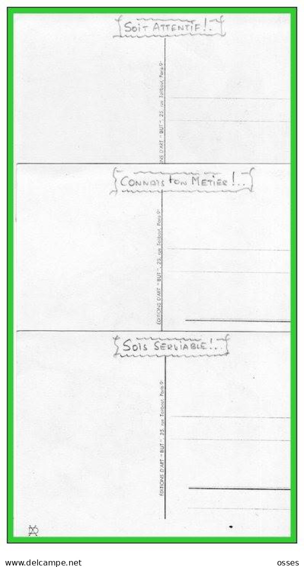 N°3-TROIS C.P.-Scoutisme Soit Attentif .Serviable.Connait Ton Métier.!!.(rectos Versos) - Scoutisme