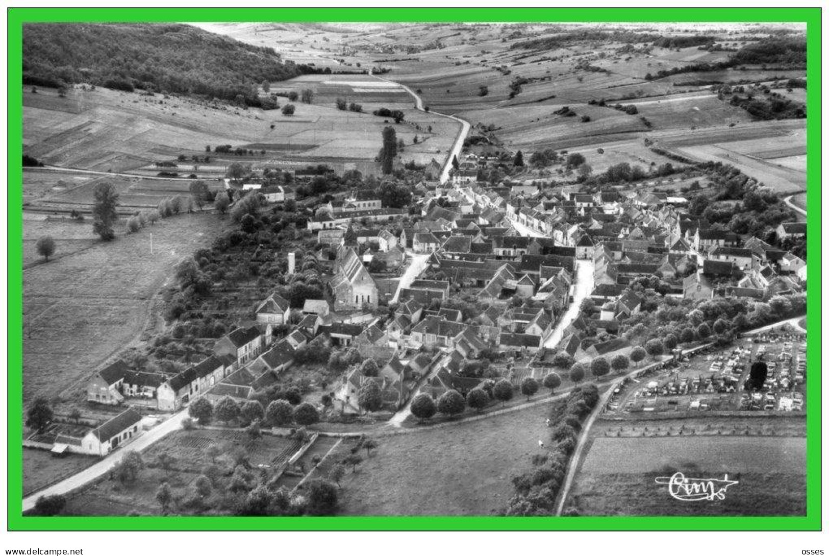 DEUX C.P.A DIXMONT (Yonne) Vue Générale.Vue Générale Aérienne.(rectos Versos) - Dixmont