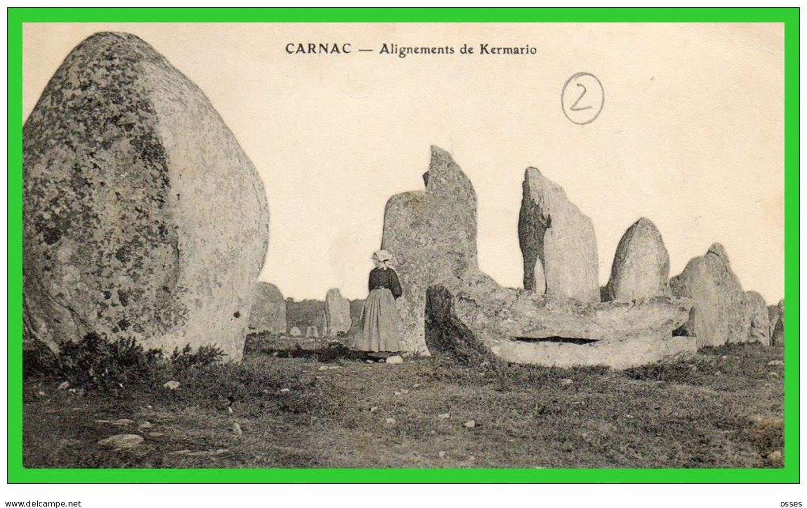 TROIS C.P.A.CARNAC-Alignements De Kermario.Entrée Du Dolmen...(rectos Versos) - Dolmen & Menhirs