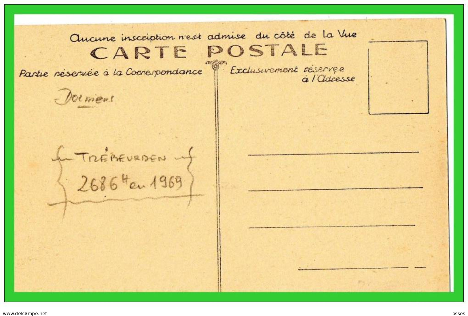 423- TREBEURDEN - Le Dolmen  (recto Verso) - Dolmen & Menhirs