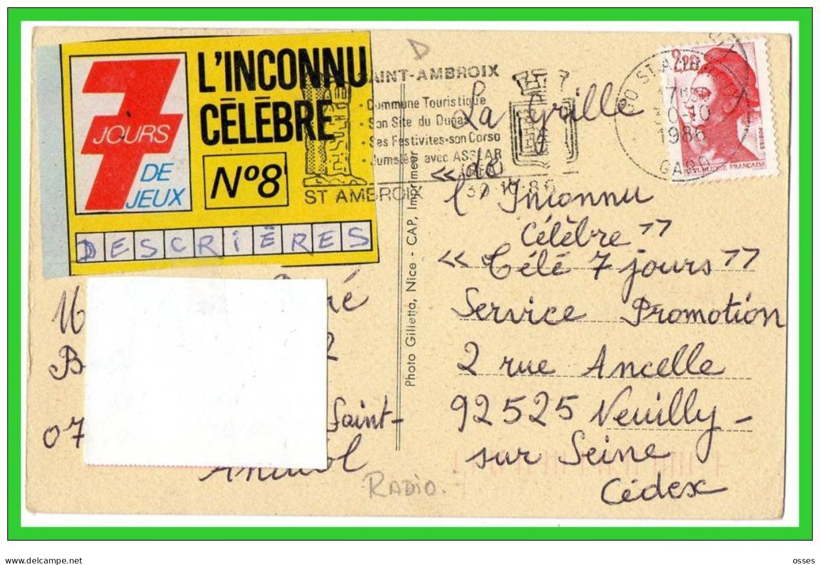 -RADIO MONTE CARLO- Le Centre émetteur - Le Pylone O.M.  (recto Verso) - Radio