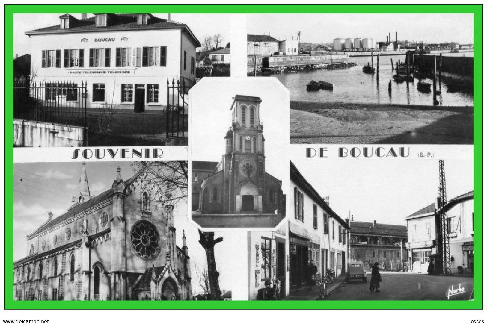 SOUVENIR De BOUCAU-( B.P.) Multi-vues.La Poste.La Calle.N.D.des Forges Et Du BOUCAU Le.Carrefour (recto Verso) - Boucau