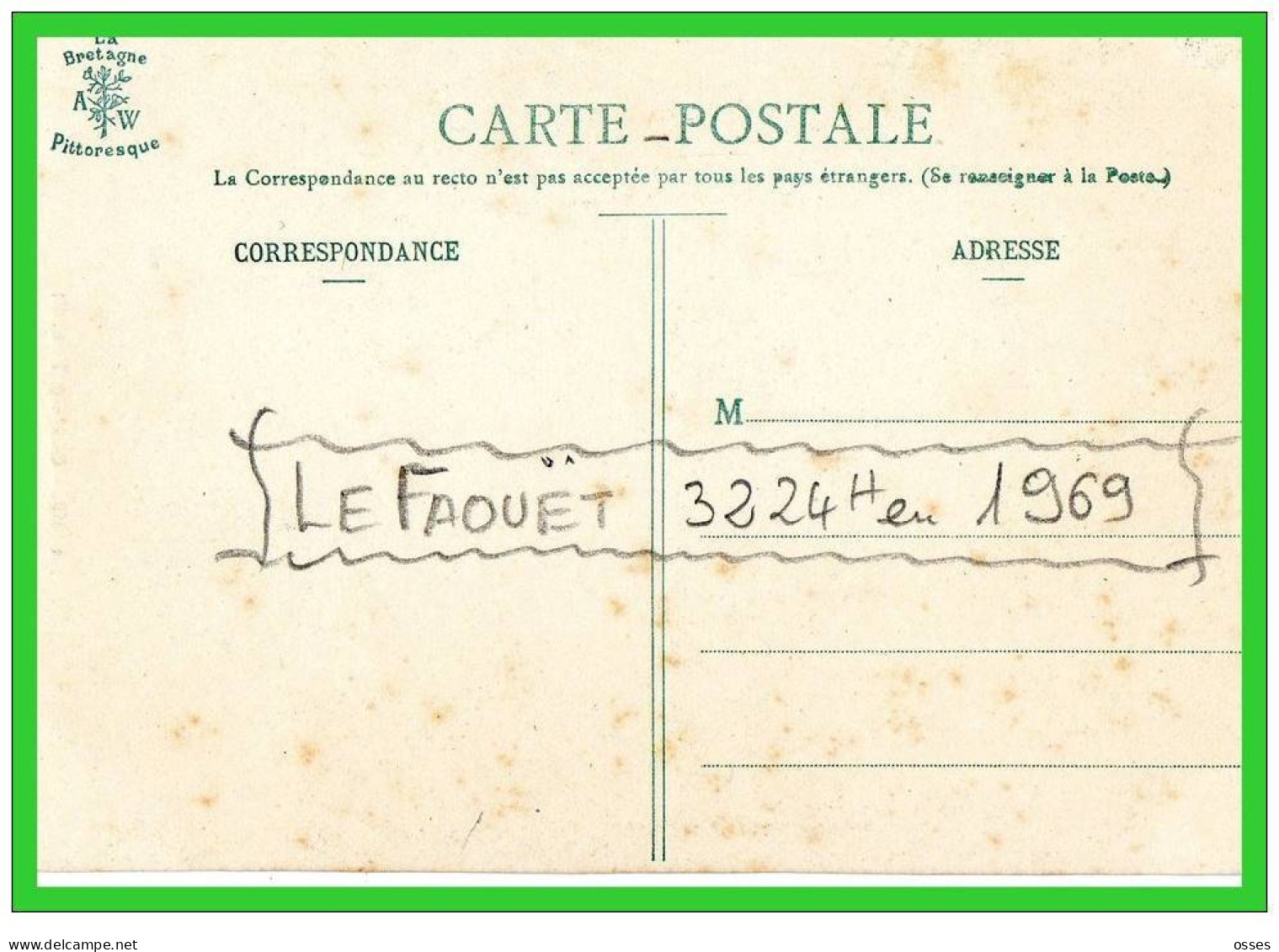 -1134-La Bretagne Pittoresque- Gâs Du Faouët.-"carte Vernissée"(recto Verso) - Faouët