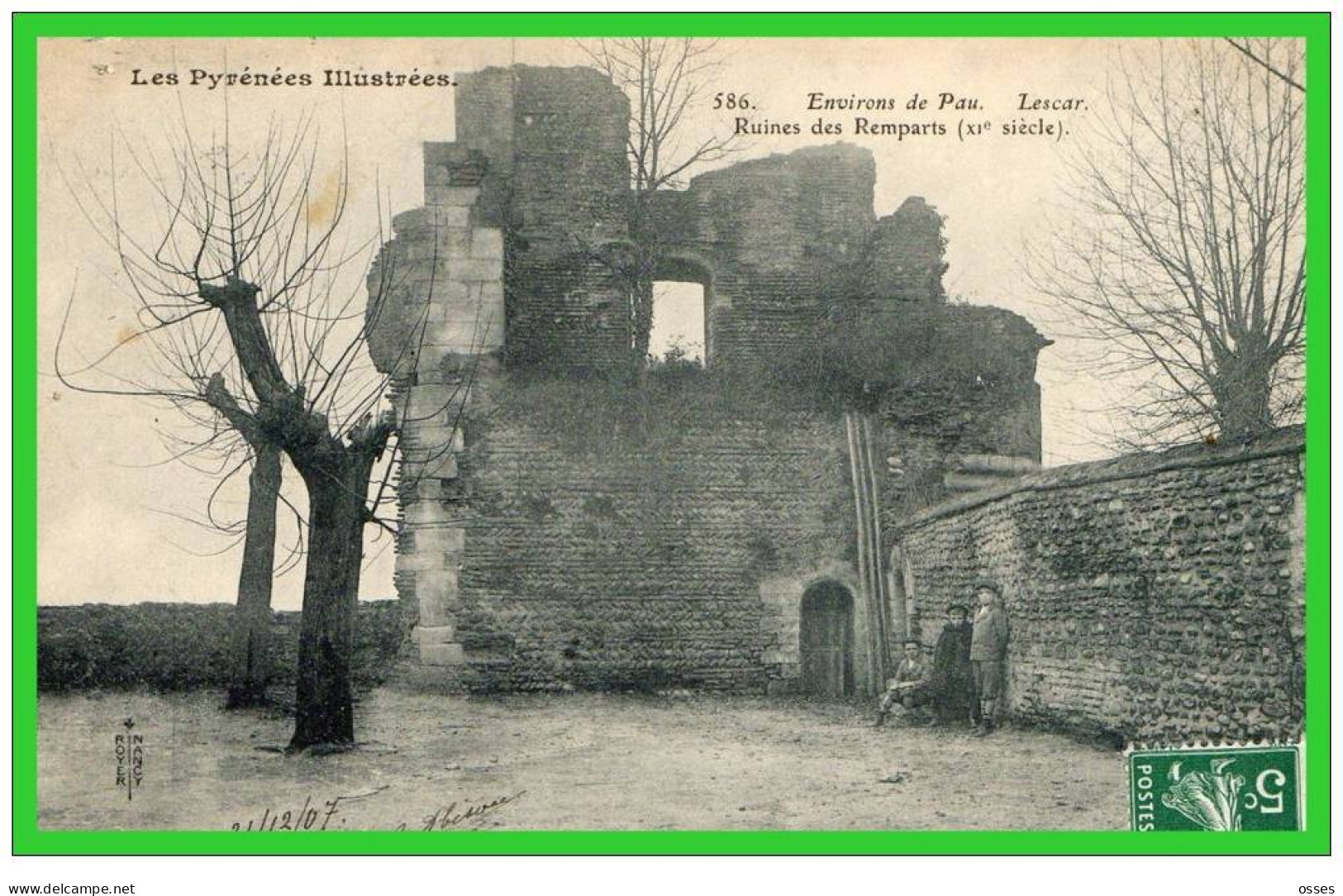 Les Pyrénées Illustrées-Environs De Pau-Lescar-Ruines Des Remparts (XI Siécle)-(recto Verso) - Lescar