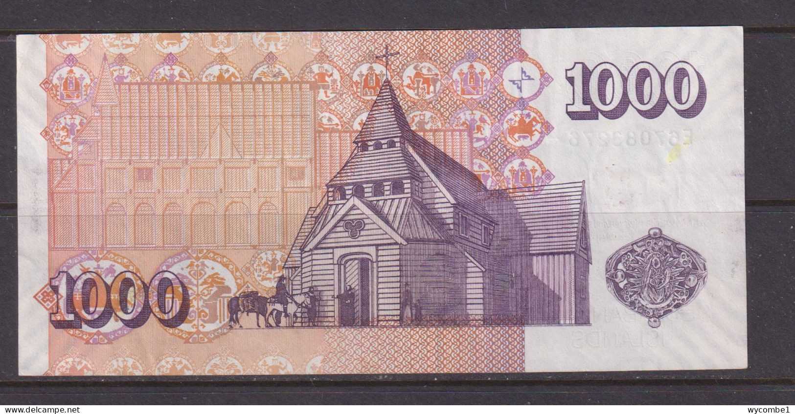 ICELAND -  2001 1000 Kronur Circulated  Banknote - Islande