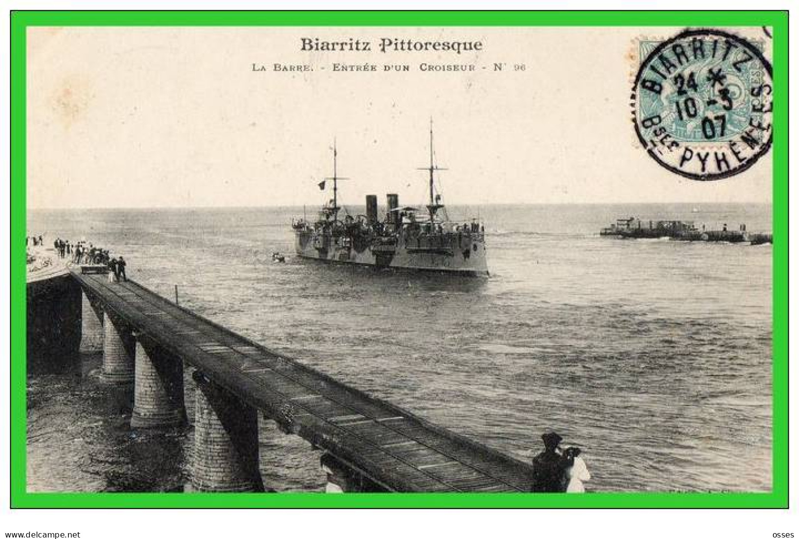 " BOUCAU"-BIARRITZ  PITTORESQUE-La Barre-Entrée D'un Croiseur (recto Verso) - Boucau