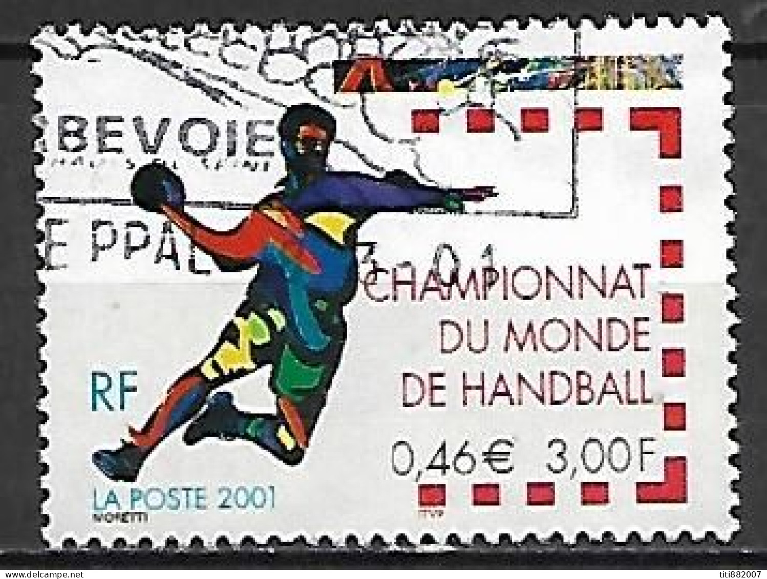 FRANCE   -  2001 .  Y&T N° 3367 Oblitéré.   HAND-BALL - Balonmano