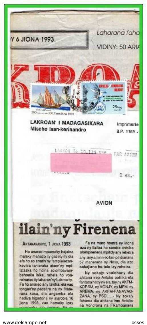 DEUX  JOURNAUX  De MADAGASCAR --Années 1993.. - Revistas & Periódicos