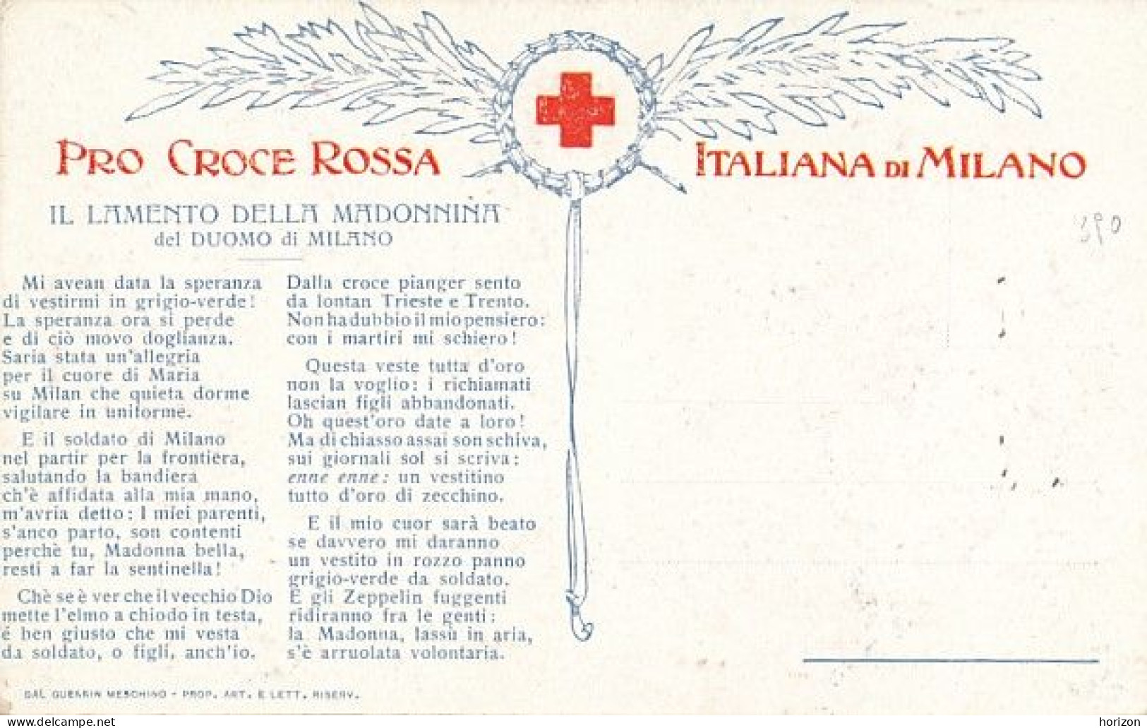 2f.370  MILANO - La Madonnina... - Pro Croce Rossa Italiana - Illustrata R. Salvadori - Croix-Rouge