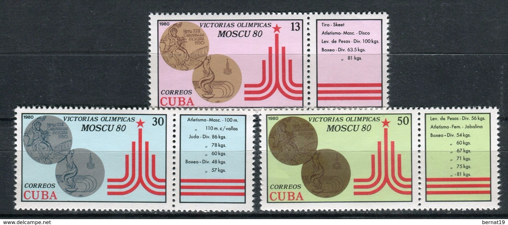 Cuba 1980. Yvert 2225-27 ** MNH. - Blocchi & Foglietti