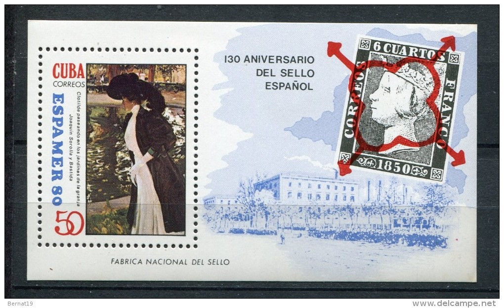 Cuba 1980. Yvert Block 62 ** MNH. - Blokken & Velletjes