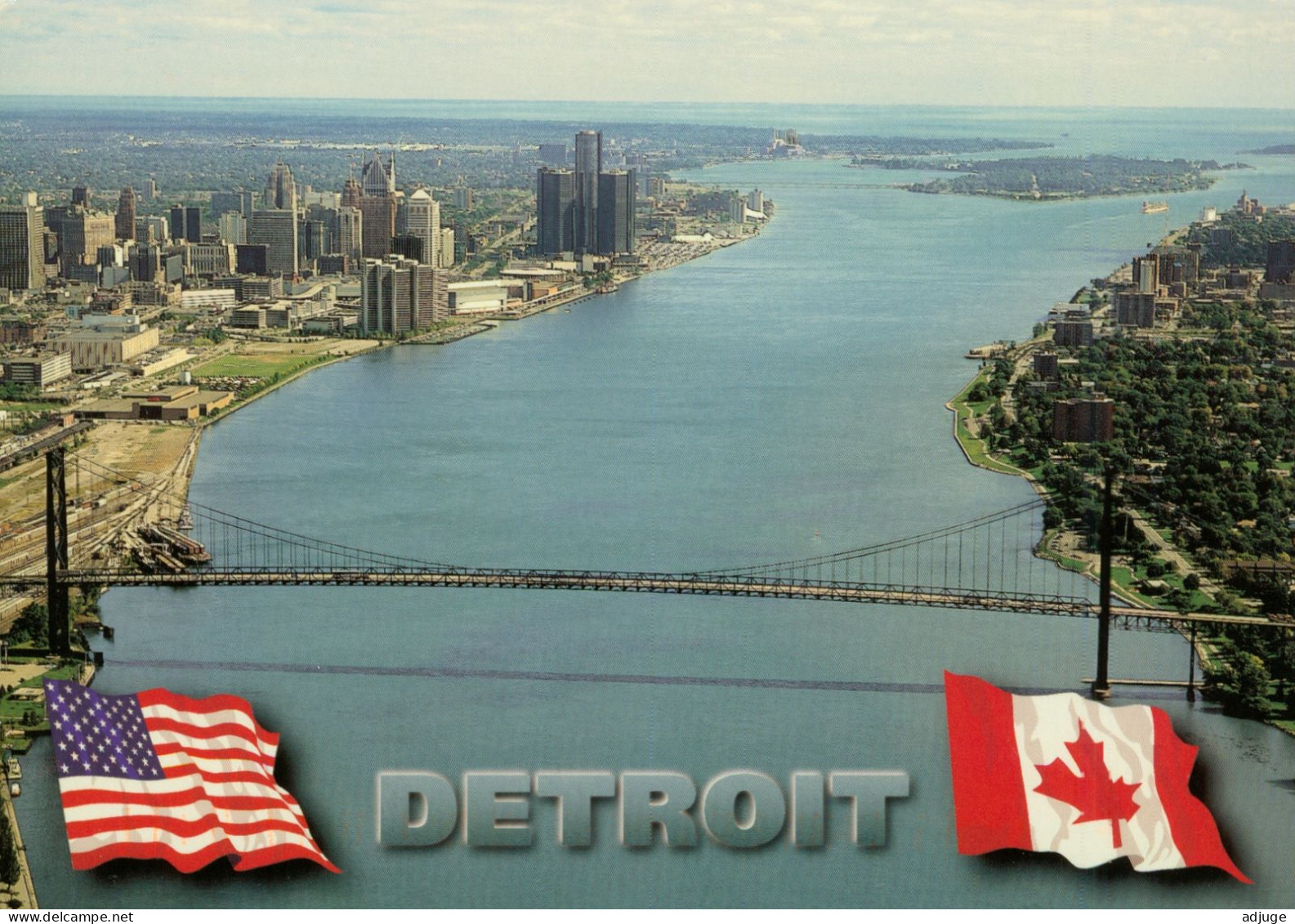 CPM-USA _ The Ambassador Bridge - Detroit_Michigan / Windsore_Ontario _ 2002**2 SCANS. - Detroit