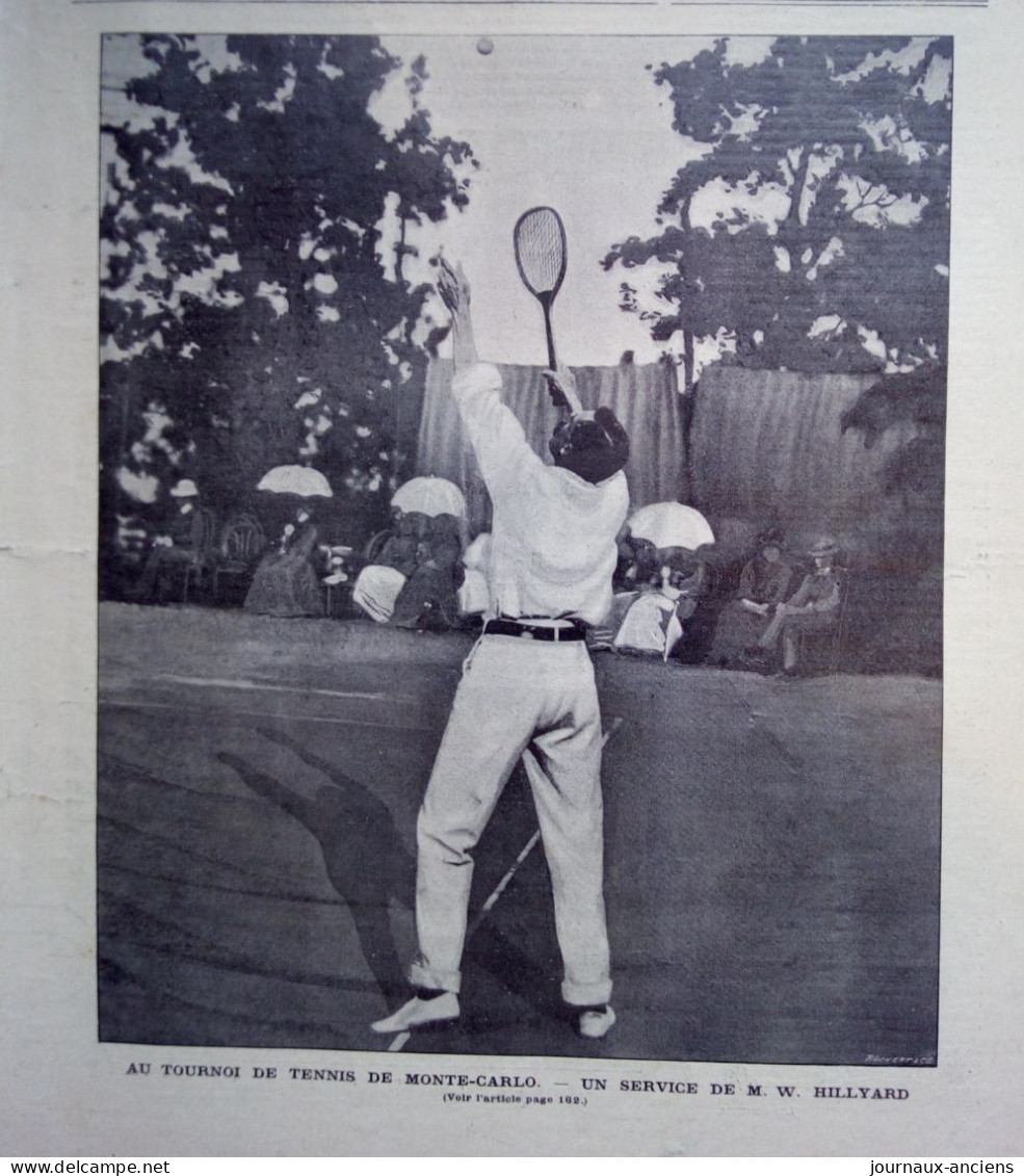 1901 TOURNOI DE TENNIS DE MONTE CARLO - HILLYARD -  LA VIE AU GRAND AIR - Other & Unclassified