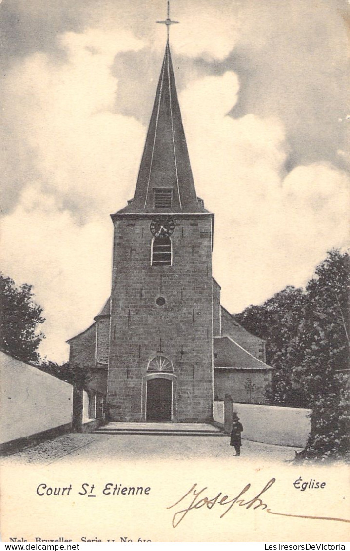 BELGIQUE - Court St Etienne - église - Nels - Carte Postale Ancienne - Court-Saint-Etienne