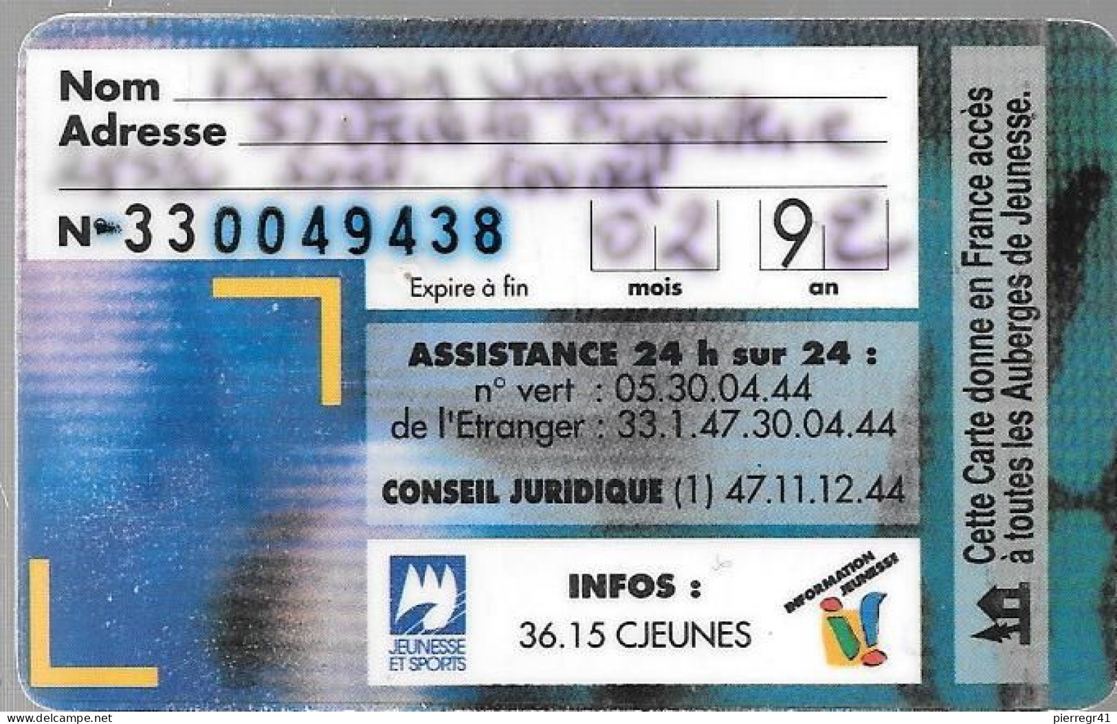-CARTE-JEUNES -ADHERENT1992-EURO 26-BE - Autres & Non Classés