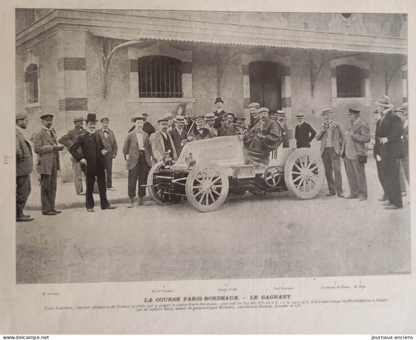 1901 COURSES AUTOMOBILES - BORDEAUX = PARIS ET LA COUPE GORDON BENETT - GIRARDEAU - FOUNIER - M. MORS - TESTE - Autorennen - F1