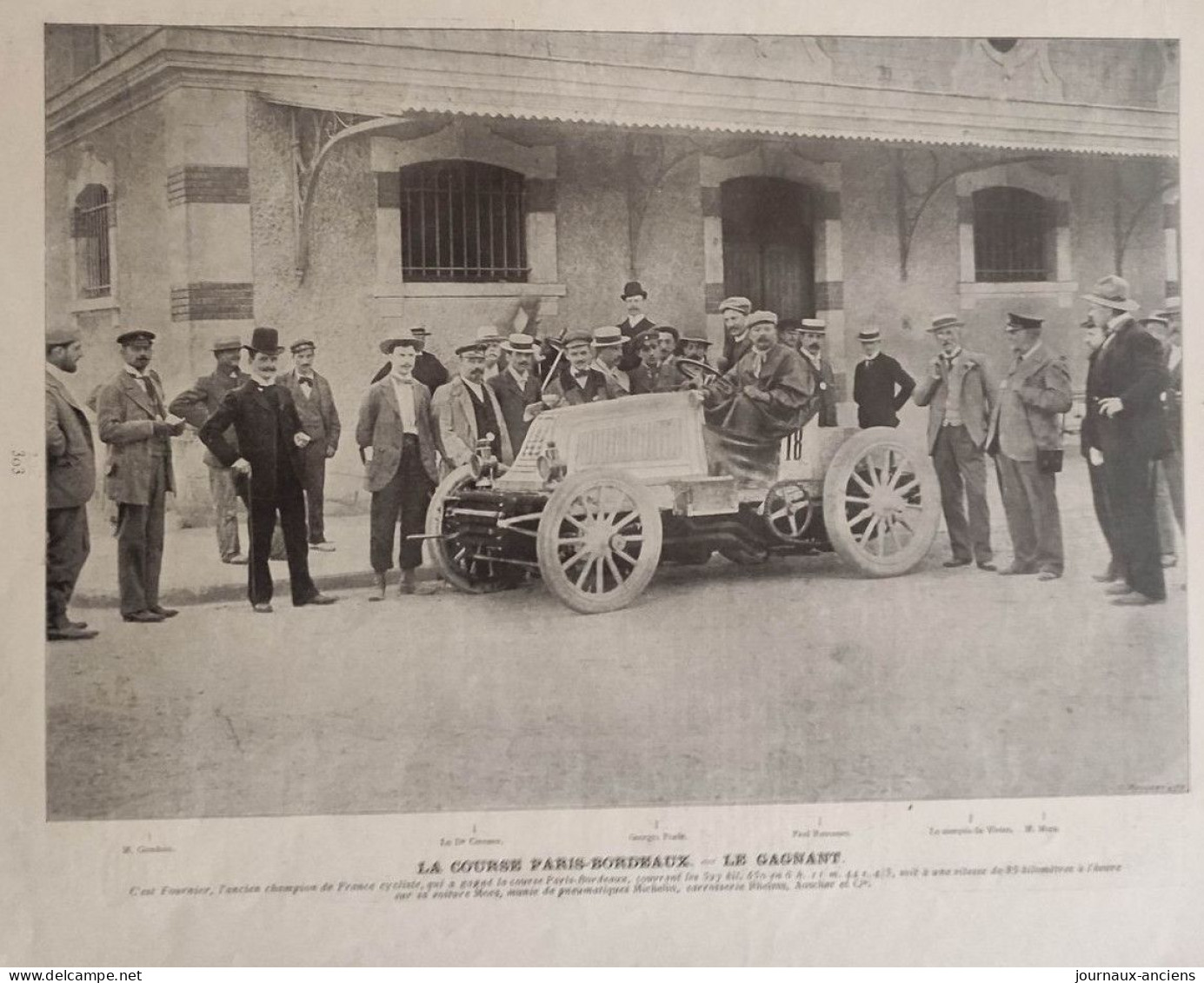 1901 COURSES AUTOMOBILES - BORDEAUX = PARIS ET LA COUPE GORDON BENETT - GIRARDEAU - FOUNIER - M. MORS - TESTE - Automobilismo - F1