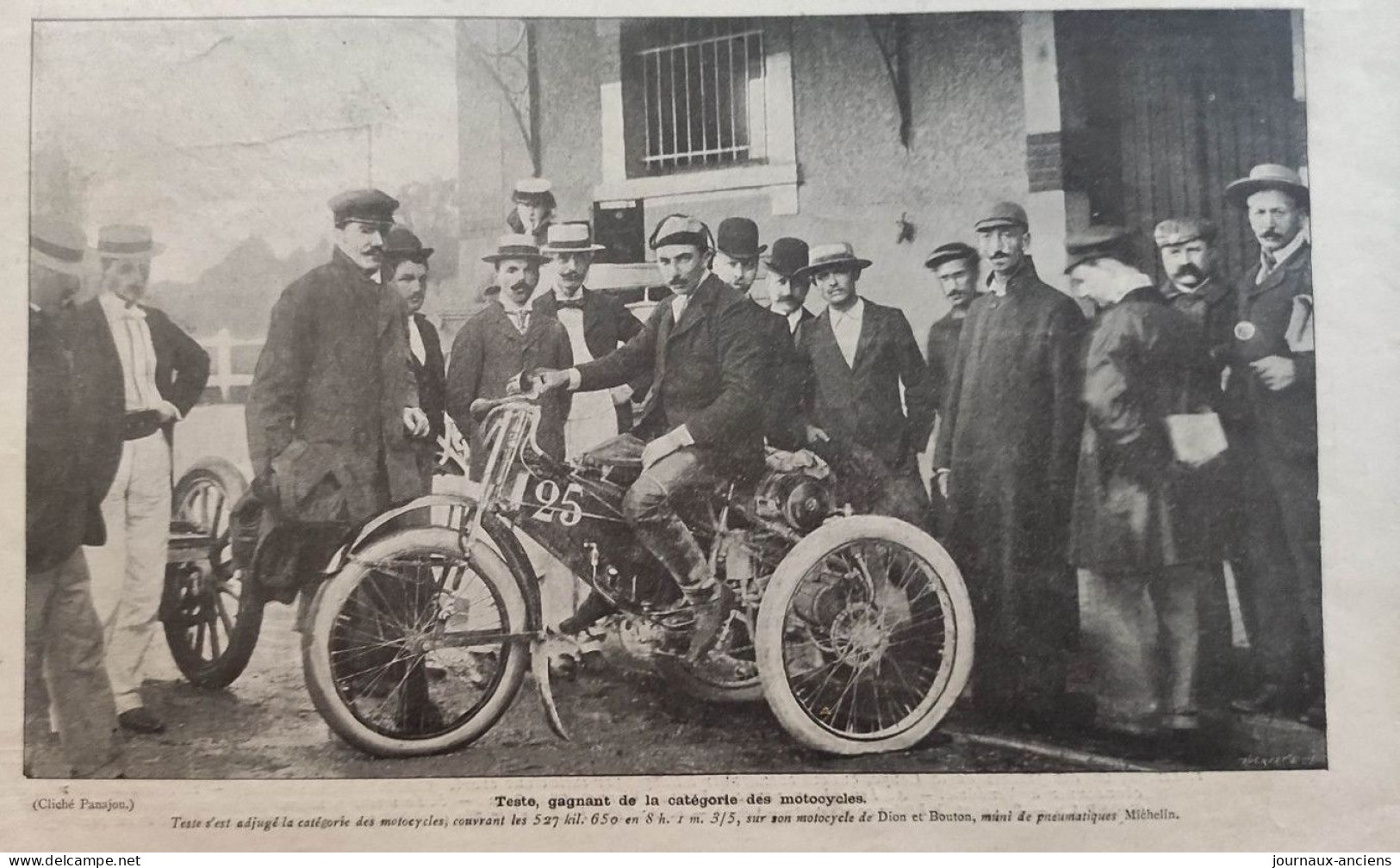 1901 COURSES AUTOMOBILES - BORDEAUX = PARIS ET LA COUPE GORDON BENETT - GIRARDEAU - FOUNIER - M. MORS - TESTE