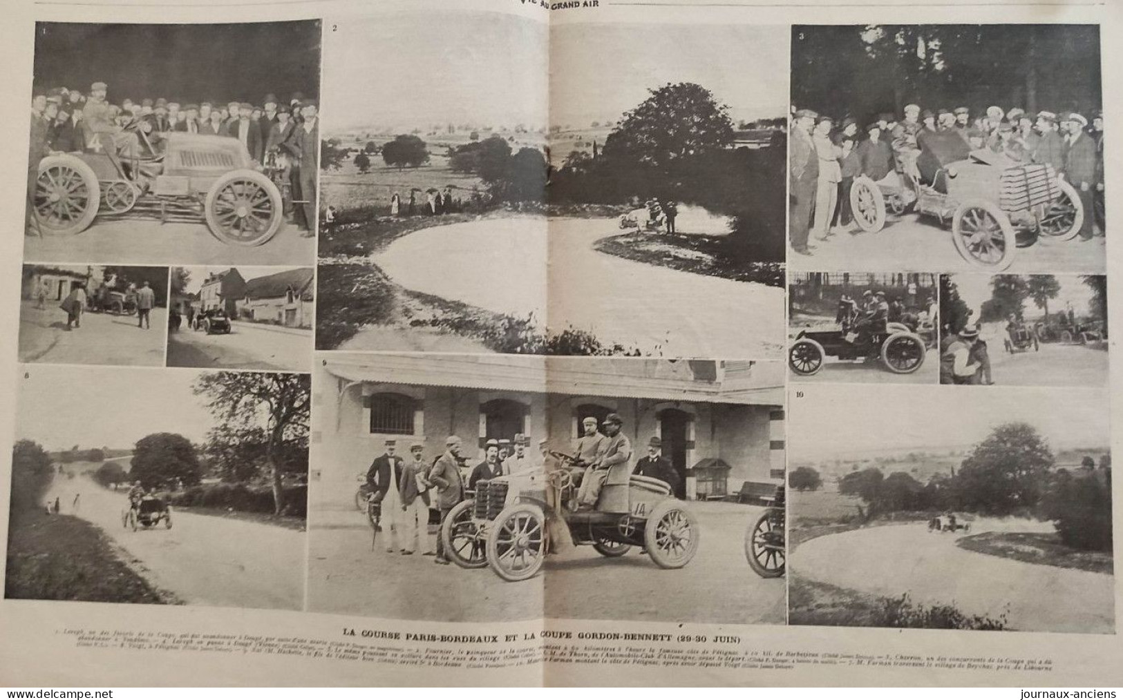 1901 COURSES AUTOMOBILES - BORDEAUX = PARIS ET LA COUPE GORDON BENETT - GIRARDEAU - FOUNIER - M. MORS - TESTE