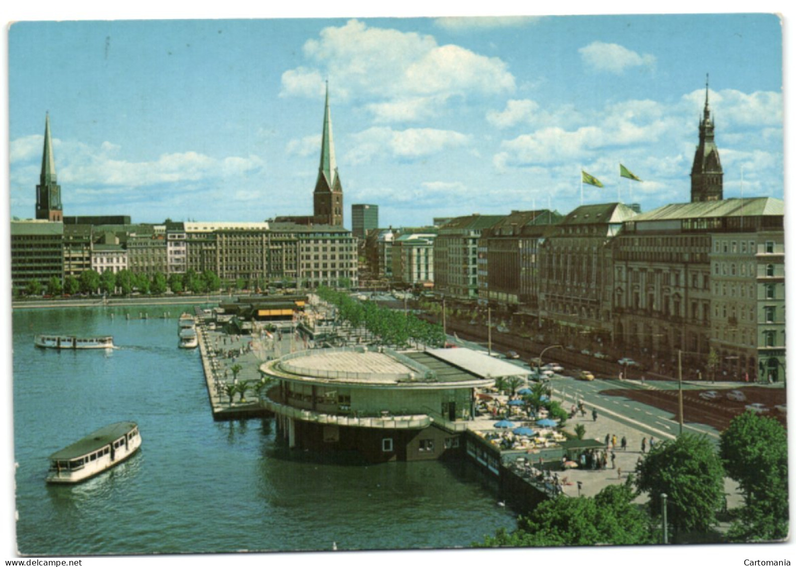 Hamburg - Jungfernstieg Mit Jacobikirche Petrikirche Und Rathausturm - Lorch