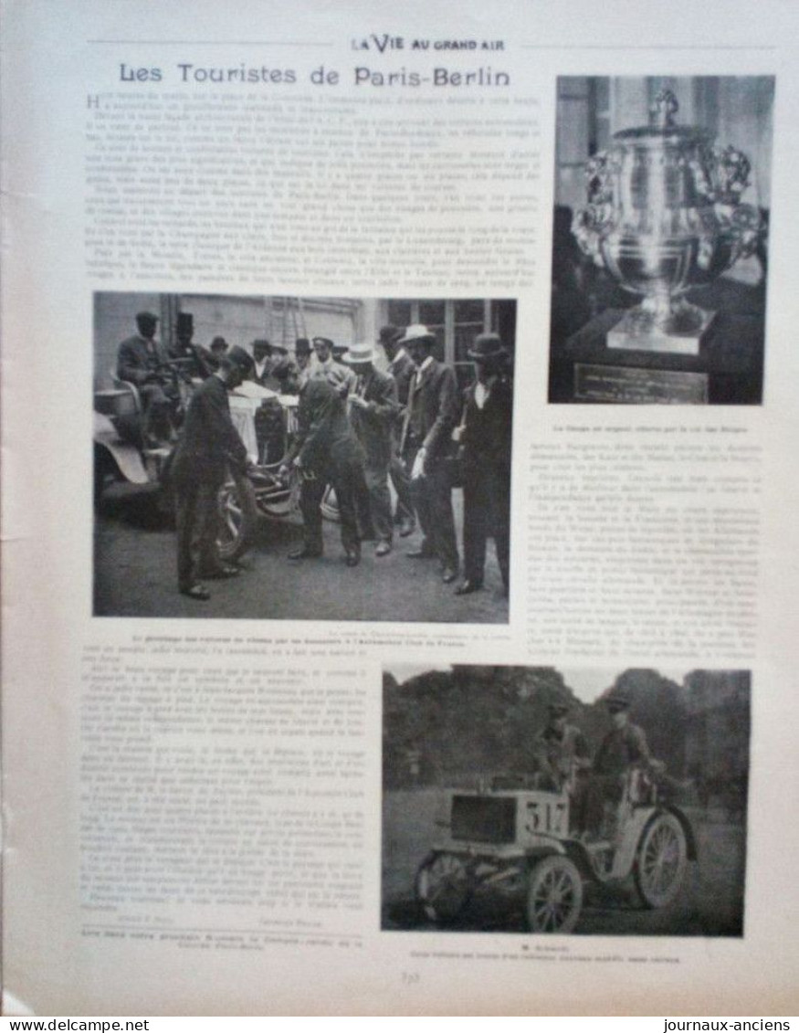 1901 COURSE AUTOMOBILE PARIS BERLIN - LA BARONNE ZUYLE DE NYEVELT - LA VIE AU GRAND AIR - Car Racing - F1
