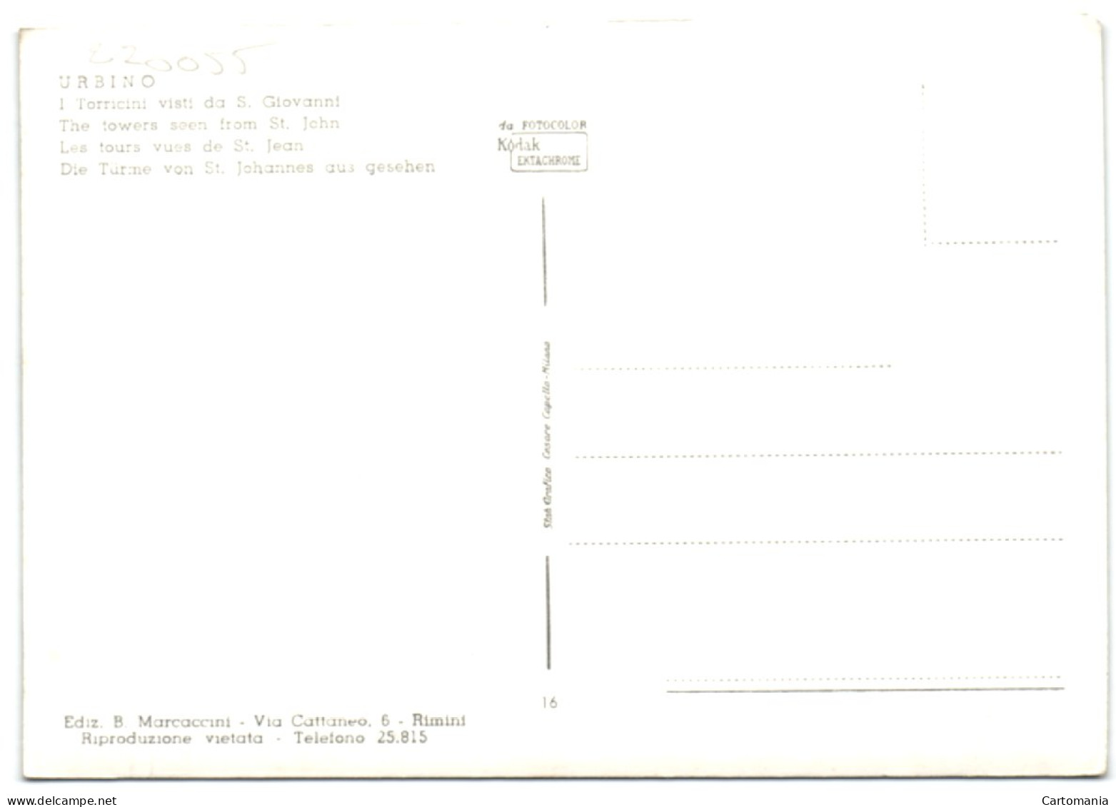 Urbino - I Torricini Visti Da S. Giovanni - Urbino