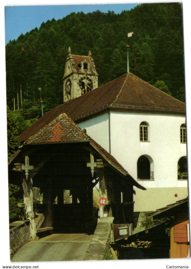 Gsteig Bei Wilderswil - Alte Holzbrücke Und Kirche  Gsteig - Gsteig Bei Gstaad