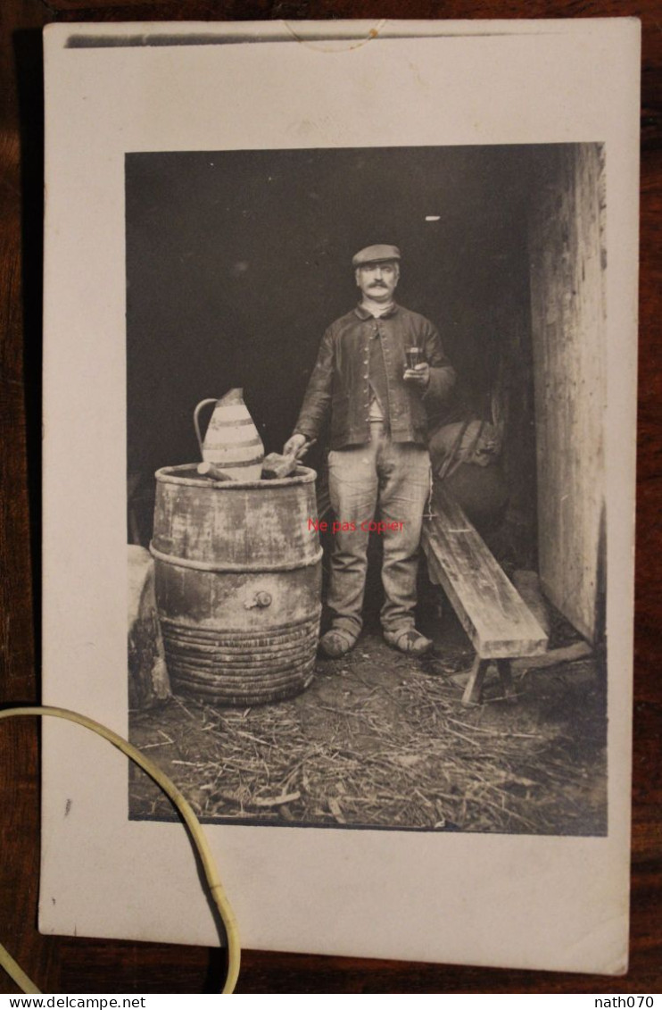 Carte Photo 1910's Fermier Paysan Ferme Viticulteur Vigneron CPA Ak Animée Tirage Print Vintage - Vignes