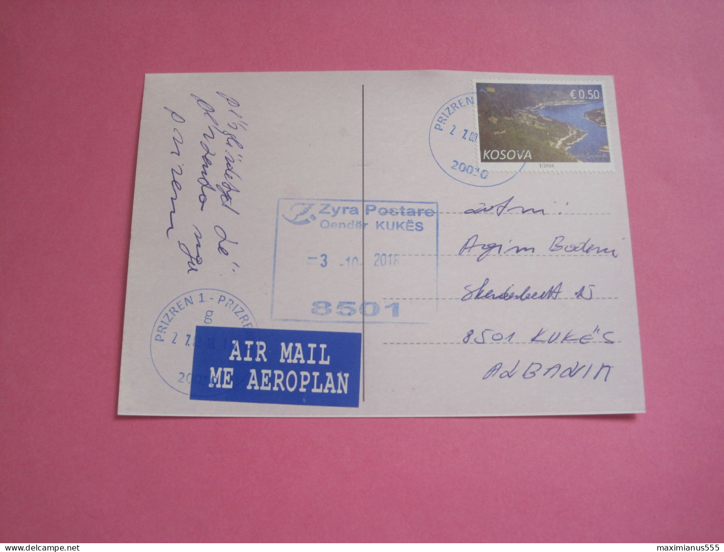 Kosovo Postcard Sent From Prizren To Kukes (Albania) 2018 (1) - Kosovo