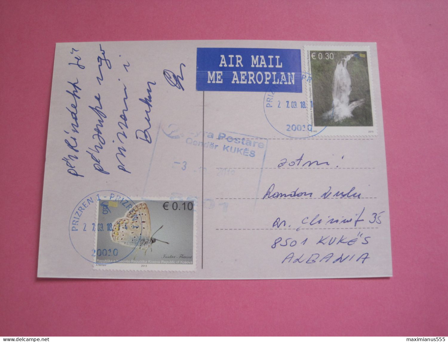 Kosovo Postcard Sent From Prizren To Kukes (Albania) 2018 (6) - Kosovo