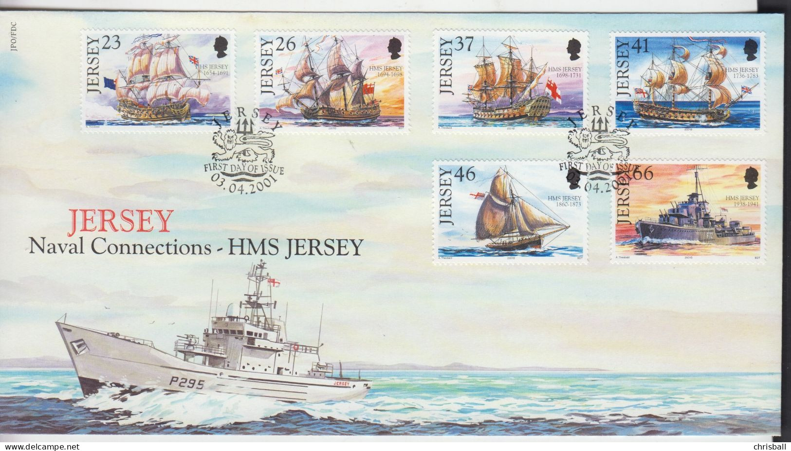 Jersey 2001 - Naval Connections - On Official FDC - Jersey