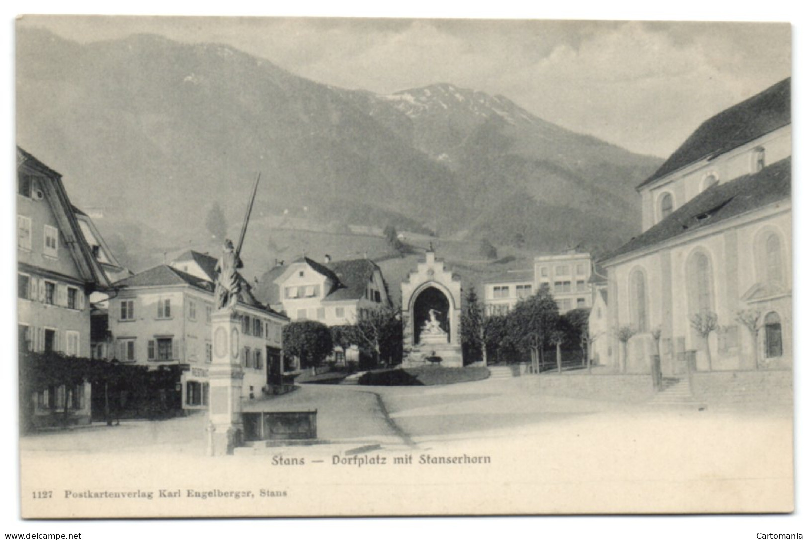 Stans - Dorfplatz Mit Stanserhorn - Stans