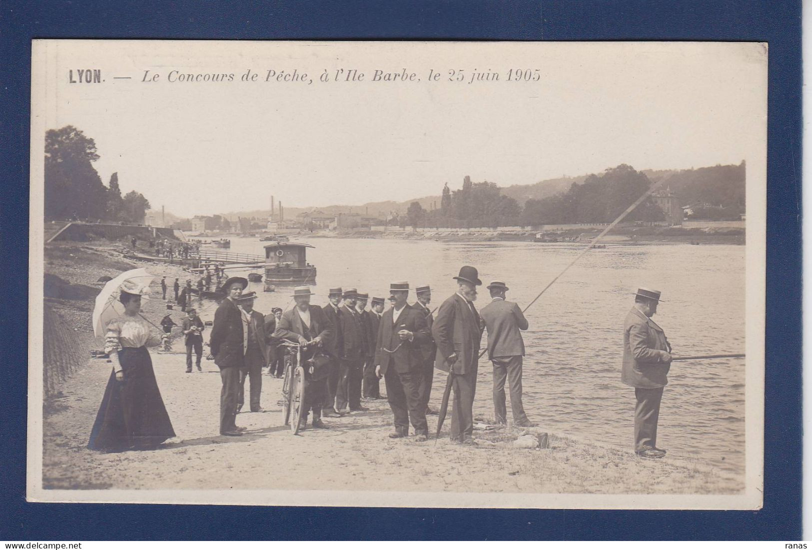 CPA [69] Rhône > Lyon > Carte Photo Concours De Pêche à L'Ile Barbe Non Circulée éditeur Augagneur - Autres & Non Classés