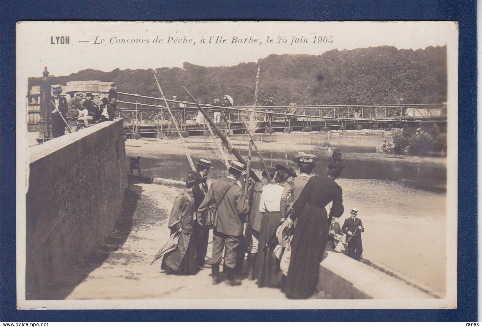 CPA [69] Rhône > Lyon > Carte Photo Concours De Pêche à L'Ile Barbe Non Circulée éditeur Augagneur - Sonstige & Ohne Zuordnung