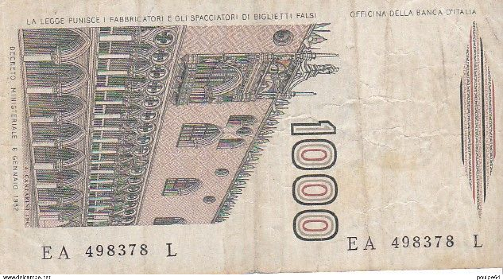 1000 Lire - Italie 1982 - 1000 Lire