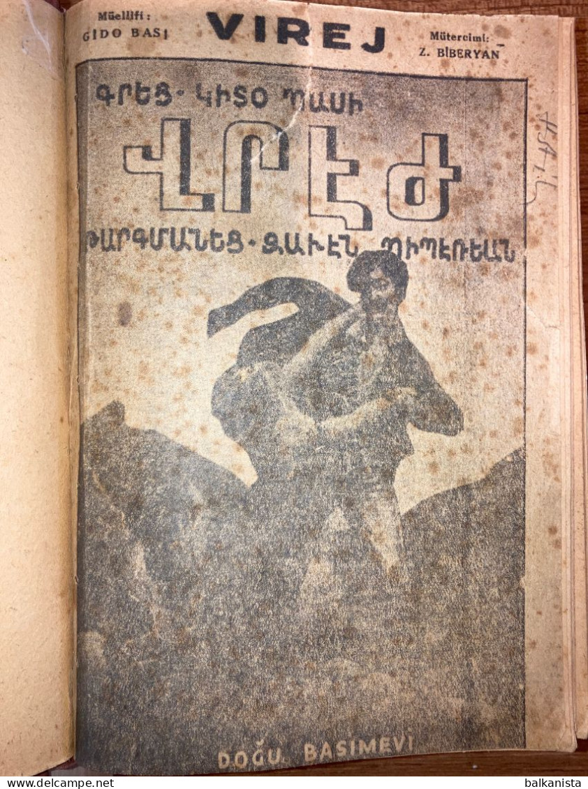 Virej Gido Basi Վրեժ Վիտօ Պասի Armenian Literature Istanbul Illustrated 2 Bound - Livres Anciens